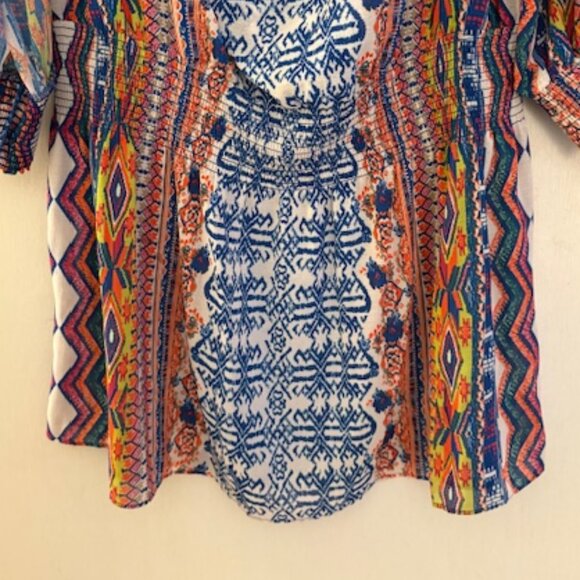 Ramy Brook Geometric Print Blouson Dress, Sz M - Picture 2 of 7